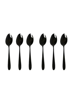 6piece Teaspoon with Plastic Packaging - Black
