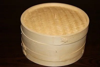 6" Bamboo Steamer Set | 2 Steamer Baskets with Lid | Asian Cookware