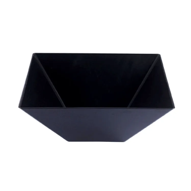96oz Square Disposable Plastic Serving Bowls- 24/CS (Black, White, & Clear)
