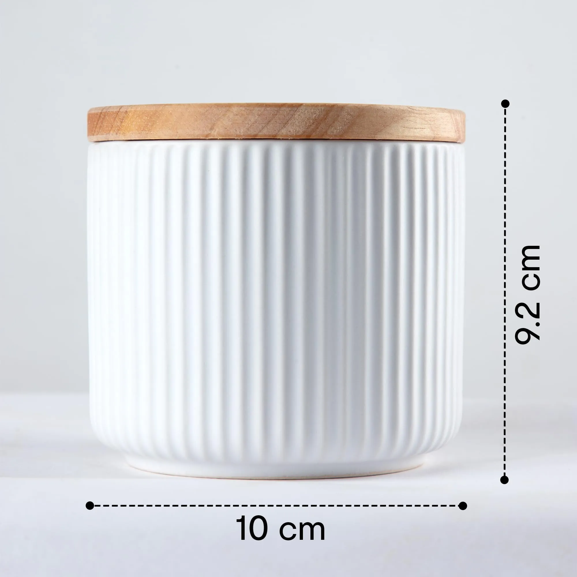 Anko 400Ml Stoneware Ceramic Jars For Kitchen Storage | Airtight Container Set For Kitchen With Rubberwood Lid & Silicone Ring | Kitchen Container For Snacks, Tea, Sugar | Set Of 3, Beige