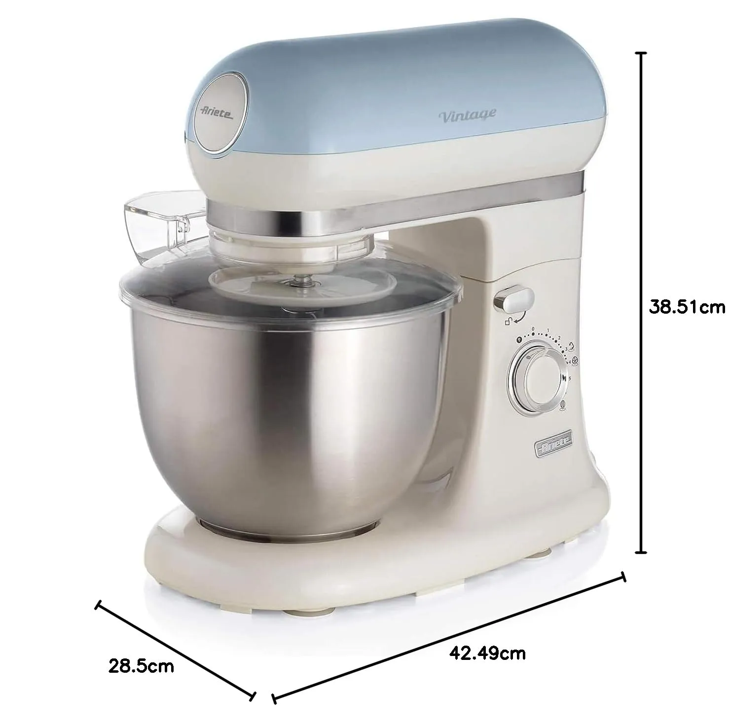 ARIETE - 00C158805AR0 VINTAGE MIXER 1588 KM ARIETE STAND MIXER CREAM/LIGHT BLUE