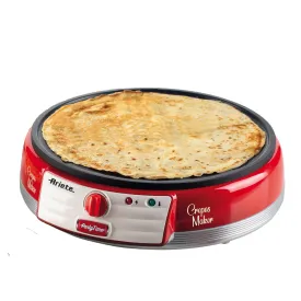 Ariete Electric Crepe Maker Dosa Maker | Portable Crepe Maker with Non-Stick Dipping Plate and Egg Whisk | Easy to Use for Pancakes, Chapati, Chilla, Dosa, Egg Beater | 1000Watt (Red)