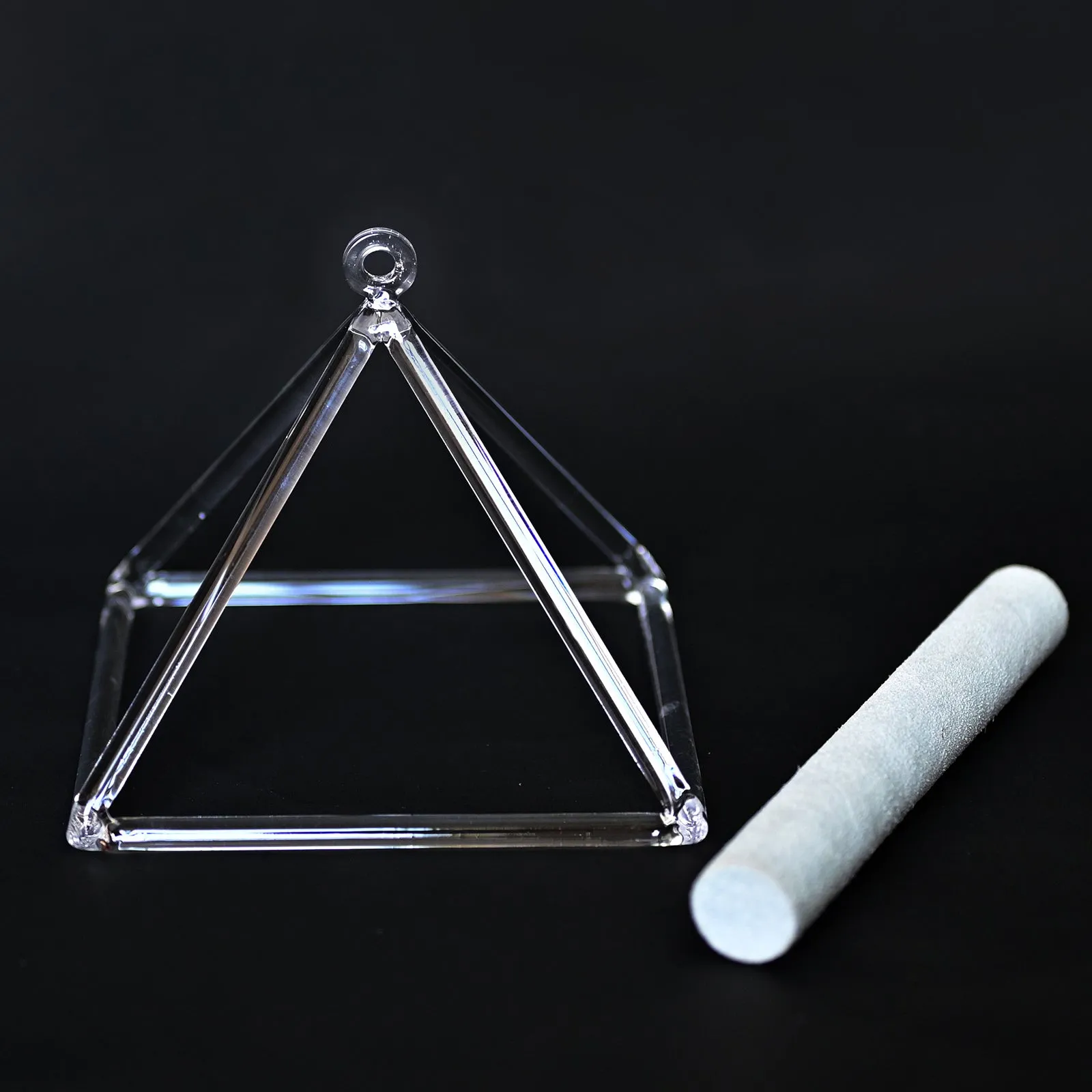 Clear Quartz Crystal Singing Pyramid for Serene Meditation - from 3 - 9 inch