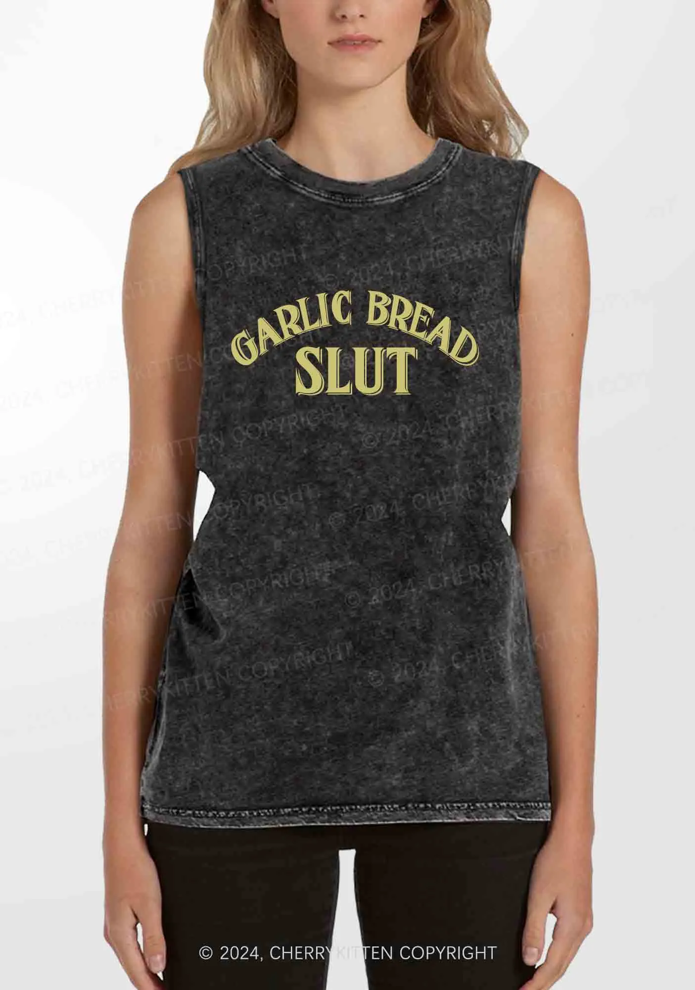 Garlic Bread Slxt Y2K Washed Tank Cherrykitten