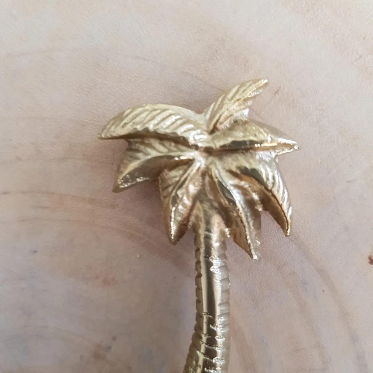 Large Gold Brass Palm Tree & Pineapple Spoons