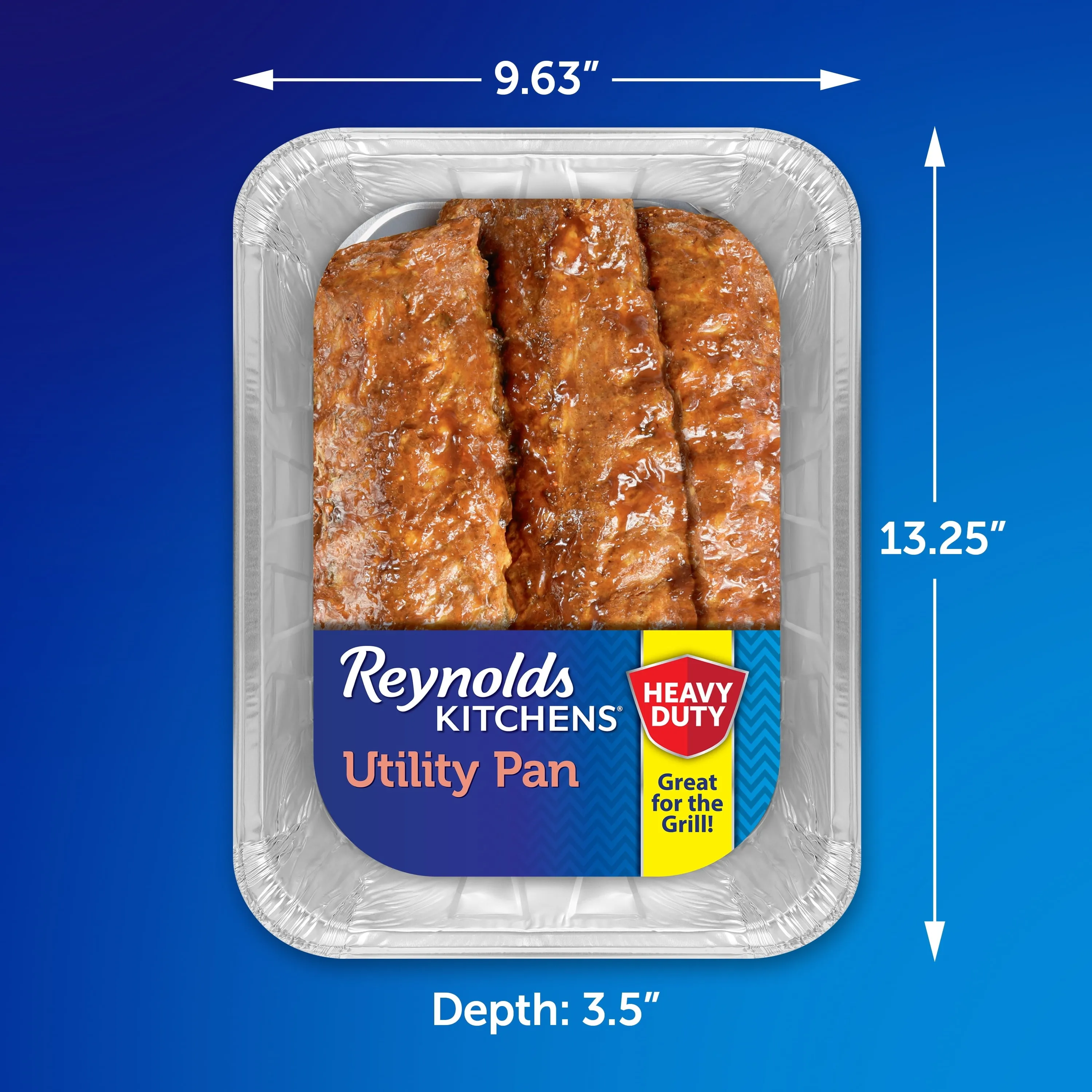 Reynolds Kitchens Heavy Duty Grilling Pan, 13.25 x 9.63 x 3.5 inches