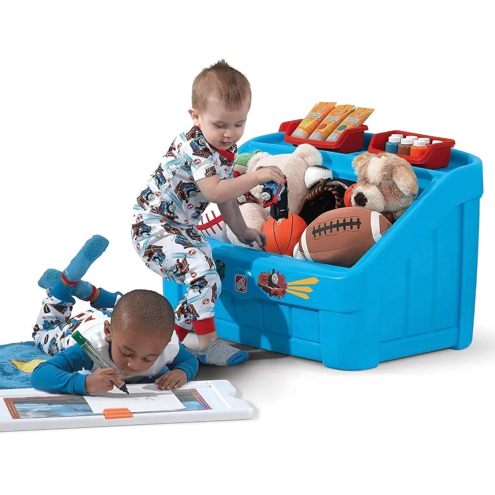 Step2  Tank Engine 2-In-1 Toy Box & Art Lid