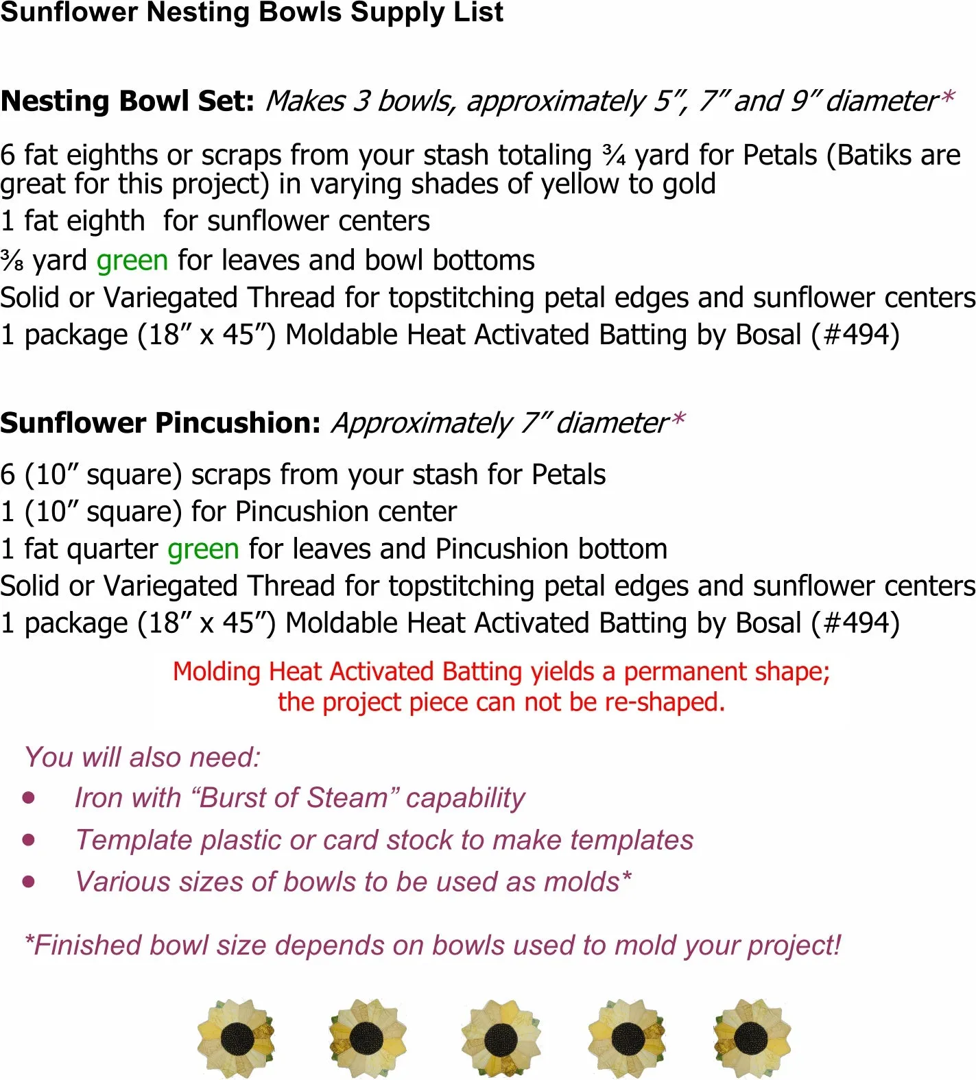 Sunflower Nesting Bowls